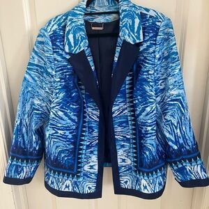 TanJay Vibrant Blue Patterned Blazer